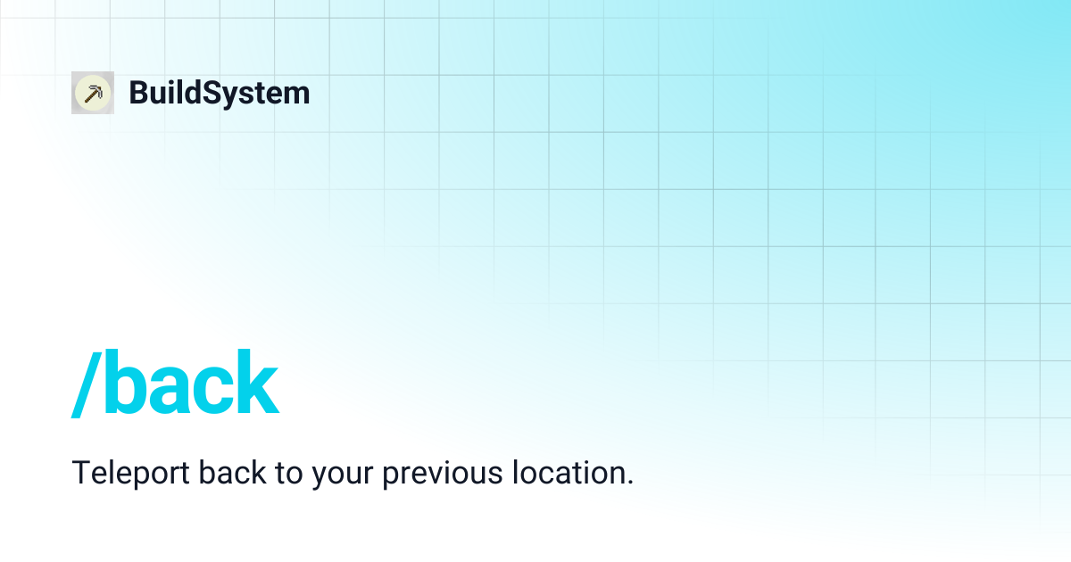 /back | BuildSystem v2 | BuildSystem